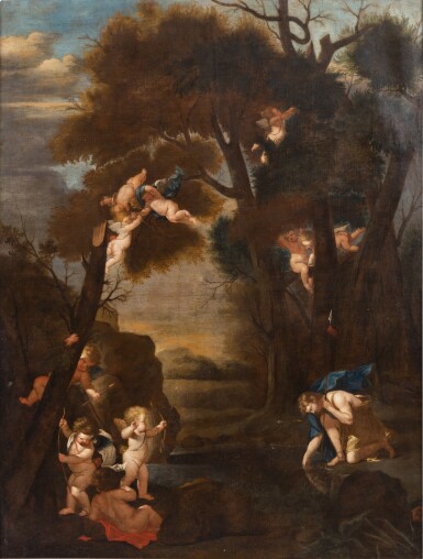 View full screen - View 1 of Lot 144. Landscape with Narcissus | Paysage avec Narcisse.