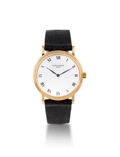 View full screen - View 1 of Lot 44. Calatrava, Ref. 3992 Montre bracelet en or jaune avec lunette 'Clous de Paris' | Yellow gold wristwatch with 'Clous de Paris' bezel Vers 1991 | Circa 1991.