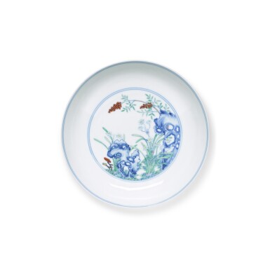 View full screen - View 1 of Lot 6. A fine doucai 'narcissus' dish, Mark and period of Yongzheng.