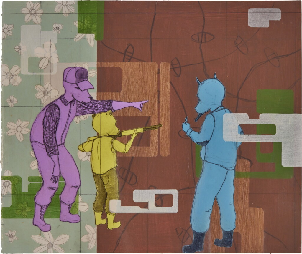 View full screen - View 1 of Lot 91. Untitled (Men Teaching a Boy to Shoot) .