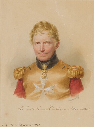 View full screen - View 1 of Lot 307. Half Length Portrait of a soldier, traditionally identified as Le Comte Francois Khevenhüller-Metsch.