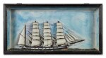 Three Assorted Victorian Framed and Painted Ship Dioramas, Mid-19th Century