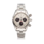 Reference 6265 'Big Red' Daytona Retailed by Tiffany & Co.: A stainless steel chronograph wristwatch with bracelet, Circa 1979