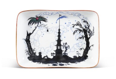 View full screen - View 1 of Lot 151. The Nightingale: a rare Soviet porcelain platter, State Porcelain Factory, Petrograd, 1922.