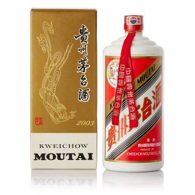 View full screen - View 1 of Lot 9369. 2003年產 "飛天牌"貴州茅台酒 Kweichow Flying Fairy Moutai 2003 (1 Litre).