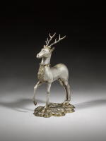A Flemish parcel-gilt silver stag cup, Mons, probably 1642, maker's mark LD(?) under a crown