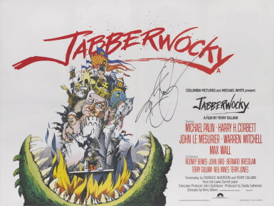 View full screen - View 1 of Lot 246. JABBERWOCKY (1977) POSTER, BRITISH, SIGNED BY TERRY GILLIAM.