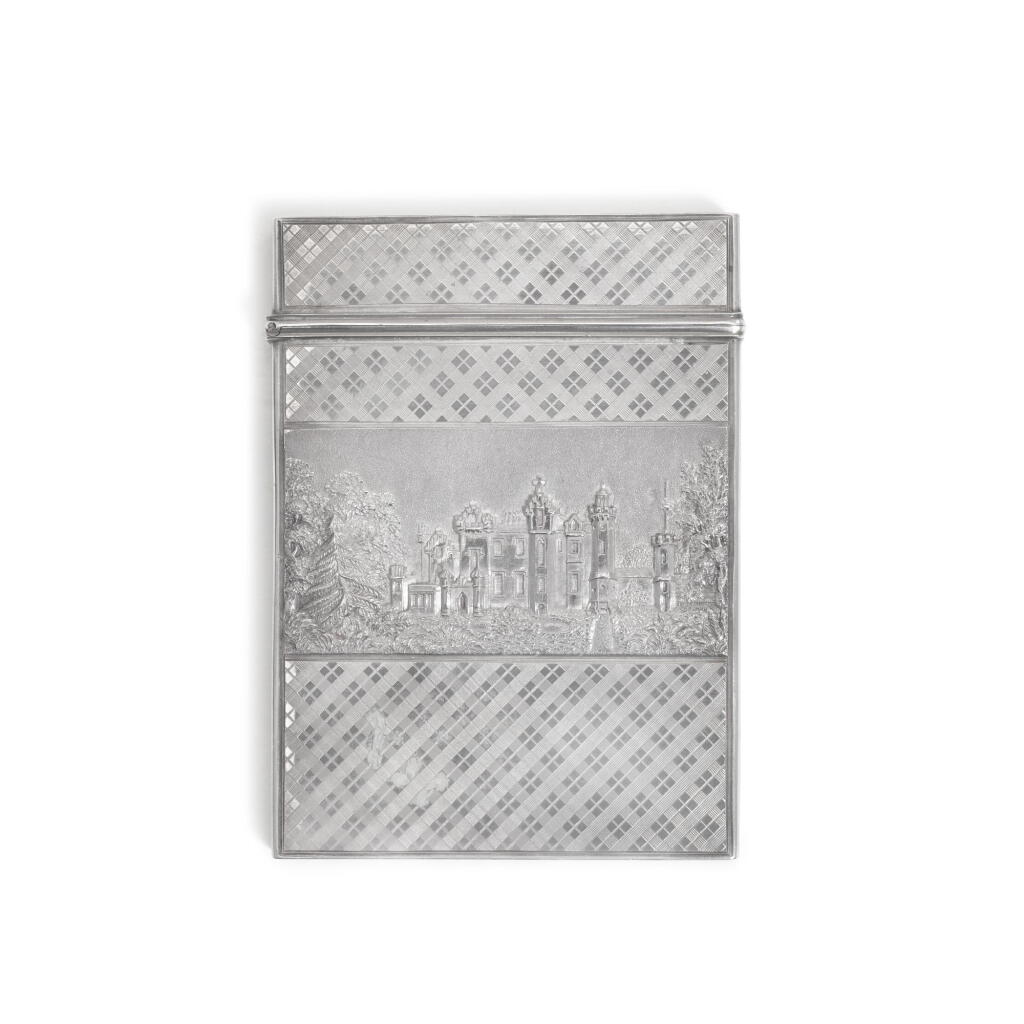 View full screen - View 1 of Lot 139. A William IV silver 'double castle top' card case, Nathaniel Mills, Birmingham 1836.
