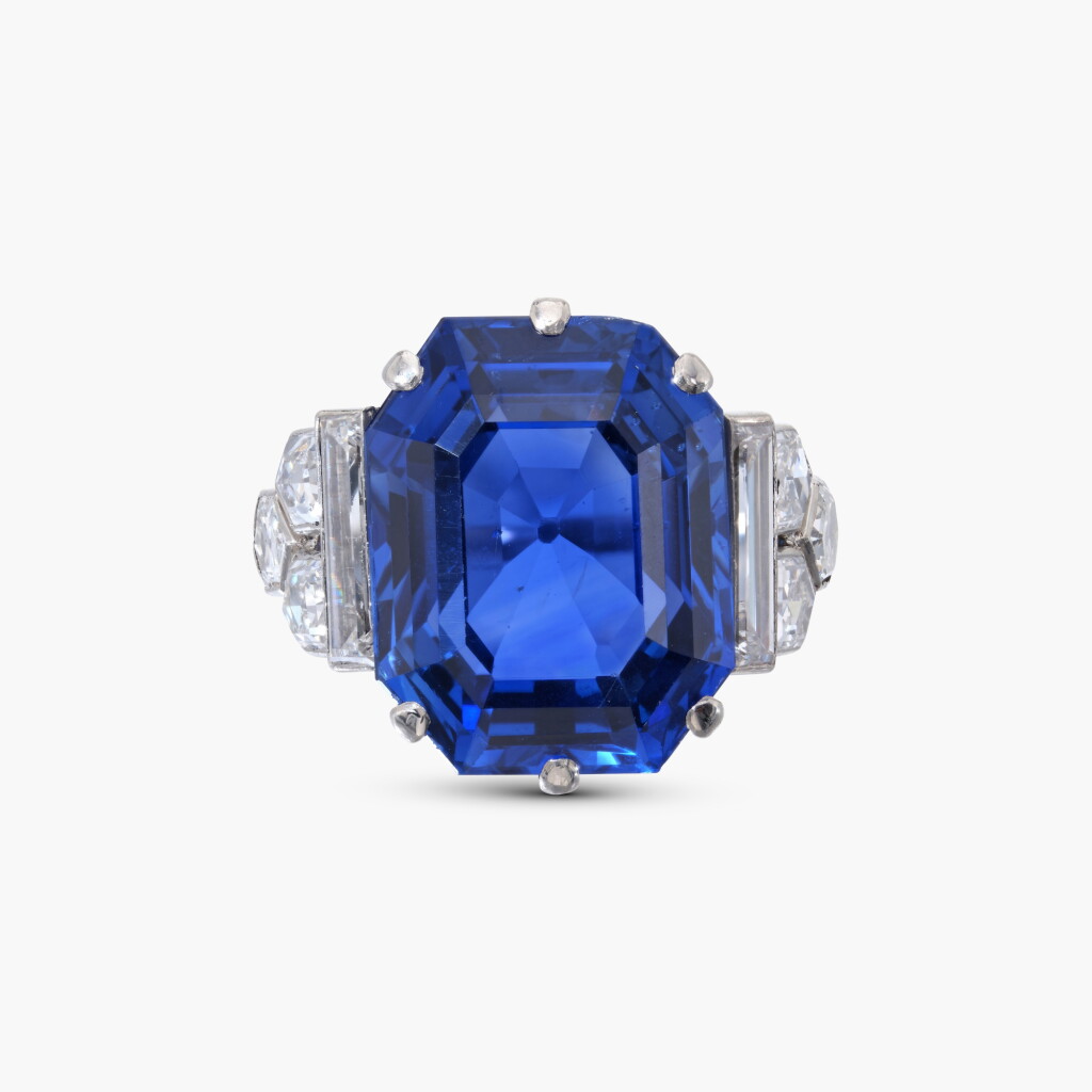 View full screen - View 1 of Lot 607. Sapphire and Diamond Ring.
