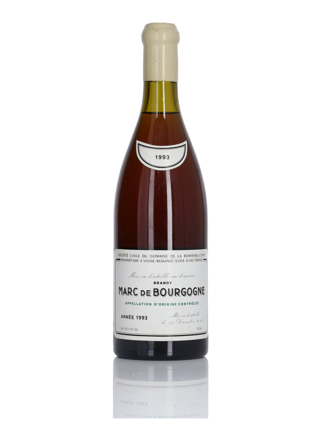 View full screen - View 1 of Lot 358. Marc de Bourgogne Domaine de la Romanée-Conti 45.2 abv 1993 (1 Bottle 75cl).