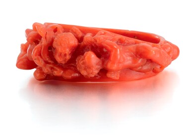 View full screen - View 1 of Lot 89. ITALIAN, ROME OR NAPLES, 17TH CENTURY | RING WITH FROLICKING PUTTI AND FOLIAGE.