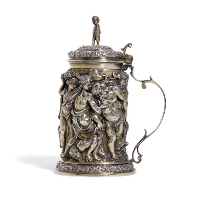 View full screen - View 1 of Lot 108. An electrogilt copper electrotype tankard , Elkington, Mason & Co. of Birmingham, circa 1860.