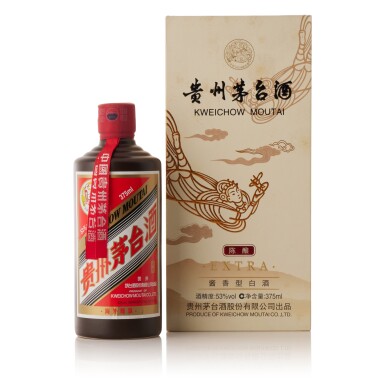 View full screen - View 1 of Lot 5143. 2019年產 "飛天牌"貴州茅台酒 - 陳釀(海外尊享) Kweichow Flying Fairy Moutai Extra 53.0 2019 (1 BT37).