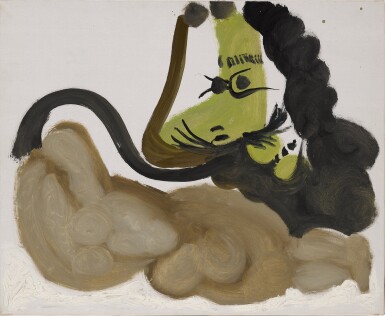 View full screen - View 1 of Lot 239. Nu allongé et tête d'homme.