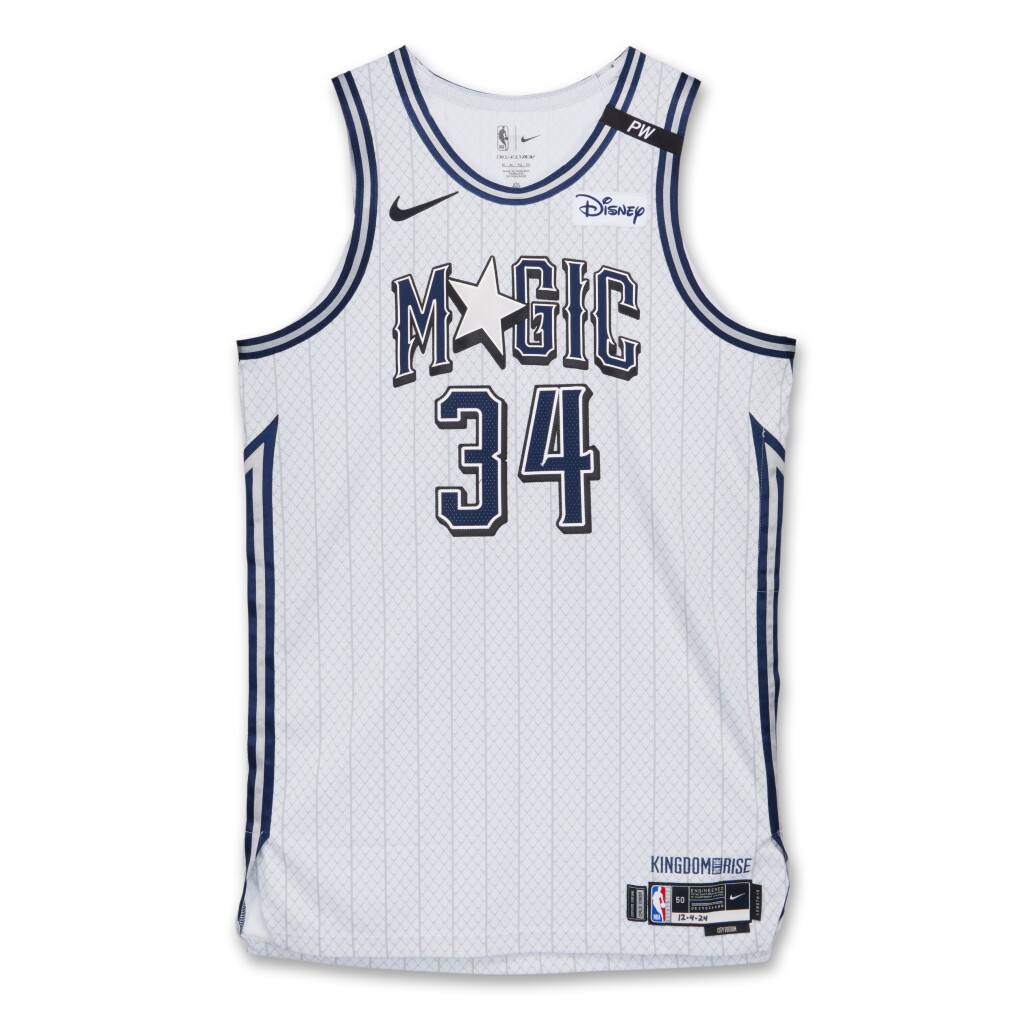 View full screen - View 1 of Lot 93. Wendell Carter Jr. Orlando Magic 2024-2025 Game Worn City Edition Jersey .
