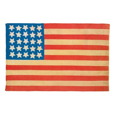 View full screen - View 1 of Lot 558. Flag: A 25-star American national flag commemorating Arkansas statehood on June 15, 1836 made in the Nineteenth Century.