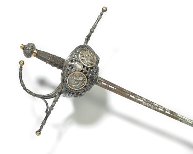 View full screen - View 1 of Lot 149. A Spanish silver-mounted cup-hilt rapier of presentation quality, circa 1860-80.