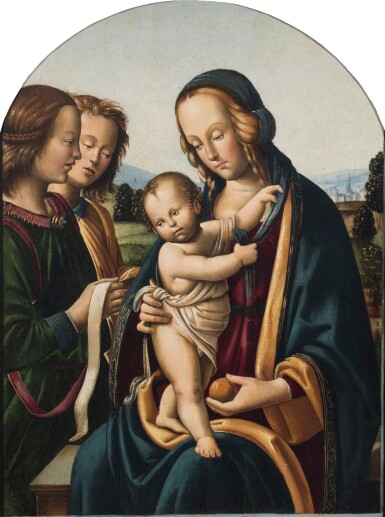 View full screen - View 1 of Lot 164. The Virgin and Child with two Angels.