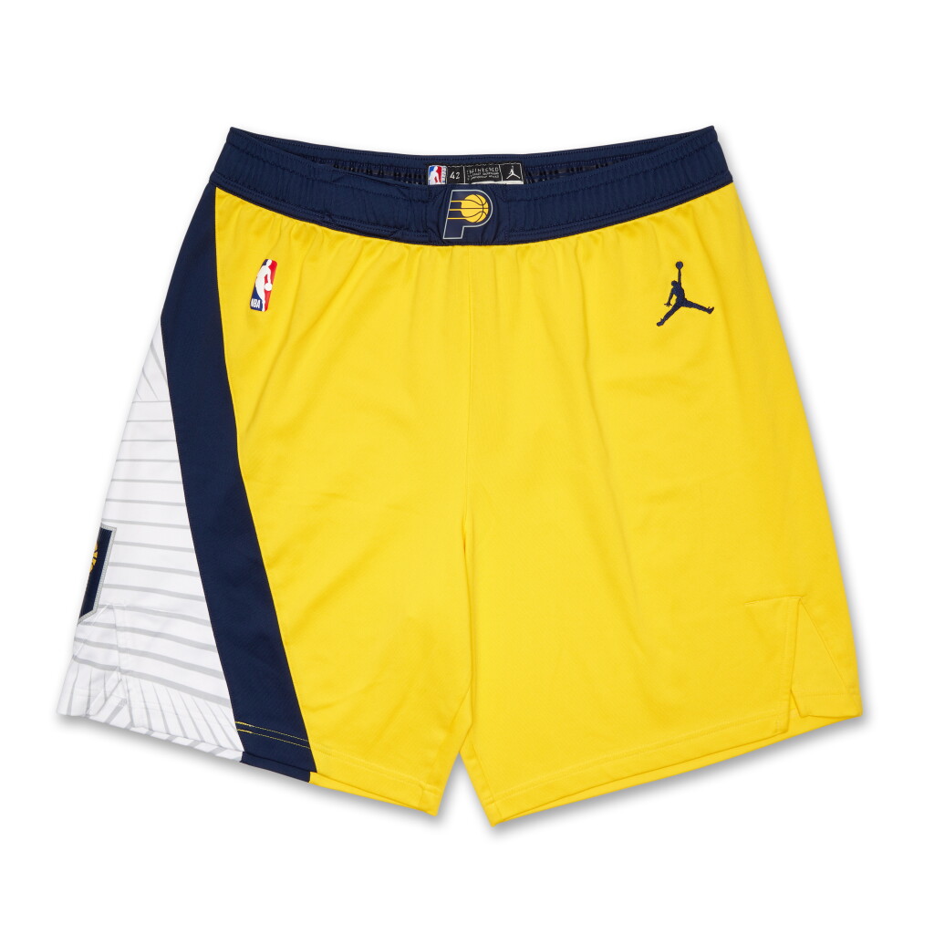 View full screen - View 1 of Lot 105. Obi Toppin ‘NBA Finals Debut’ Indiana Pacers 2025 NBA Finals Game Worn Statement Edition Shorts | Matched to All 7 Finals Games .