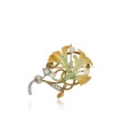 Enamel, Pearl and Diamond Brooch