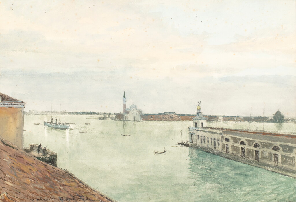 View full screen - View 1 of Lot 20. View of Venice with San Giorgio Maggiore | Vue de Venise avec San Giorgio Maggiore.