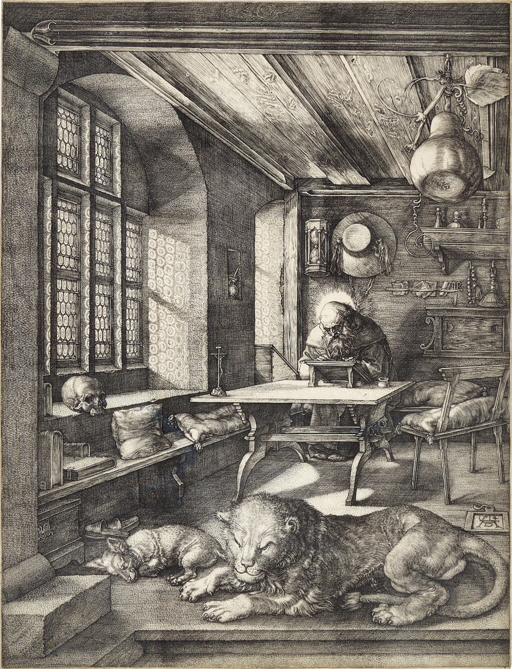 View full screen - View 1 of Lot 604. St Jerome in His Study.