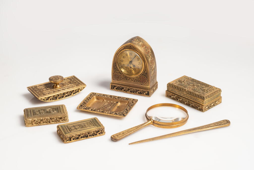 View full screen - View 1 of Lot 318. Eight-Piece "Venetian" Desk Set.