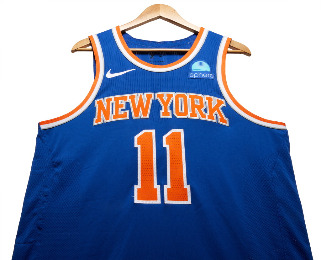 View full screen - View 1 of Lot 19. Jalen Brunson New York Knicks 2023-2024 Game Worn Icon Edition Jersey | 45 Points.