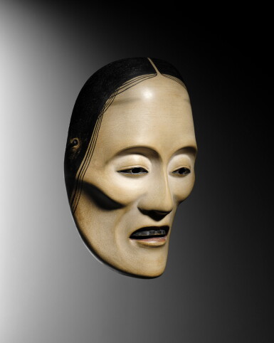 View full screen - View 1 of Lot 46. A lacquered wood Noh mask, Japan, Edo period.