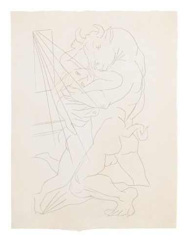 View full screen - View 1 of Lot 64. PABLO PICASSO | MINOTAURE EMBRASSANT UNE FEMME (B. 283; BA. 431).