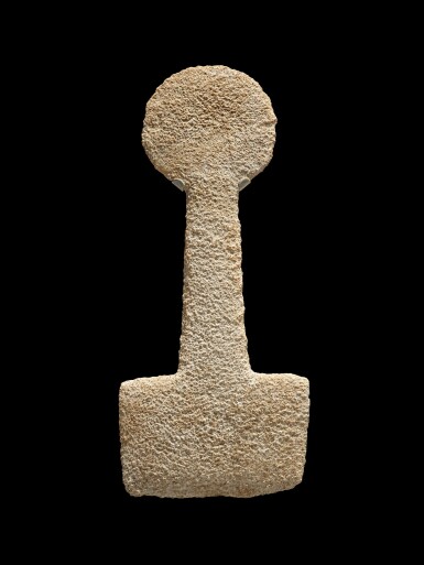 View full screen - View 1 of Lot 101. A Marble Figure of a Goddess, Kusura Type, Early Bronze Age II, circa 2700-2400 B.C..
