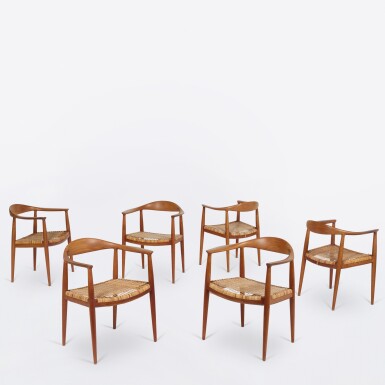 View full screen - View of Set of Six "Round" Armchairs.