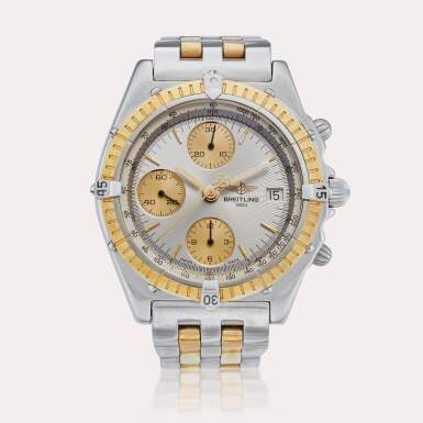 View full screen - View 1 of Lot 646. Reference D13047 Chronomat | A stainless steel and yellow gold automatic chronograph wristwatch with date and bracelet, Circa 1995.