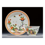 A MEISSEN TEABOWL AND SAUCER CIRCA 1735