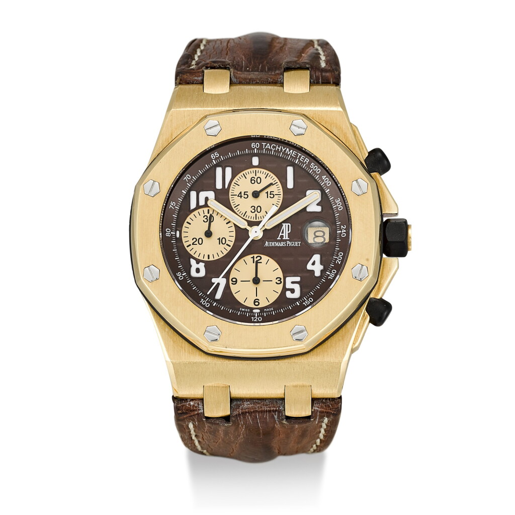 View full screen - View 1 of Lot 167. AUDEMARS PIGUET | ROYAL OAK OFFSHORE, REFERENCE 26007BA2.OO.D088CR.01, A LIMITED EDITION YELLOW GOLD CHRONOGRAPH WRISTWATCH WITH DATE, CIRCA 2004.