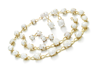 View full screen - View 1 of Lot 90. CULTURED PEARL DEMI-PARURE, TIFFANY & CO; AND A PAIR OF CUFFLINKS AND EARRINGS EN SUITE.
