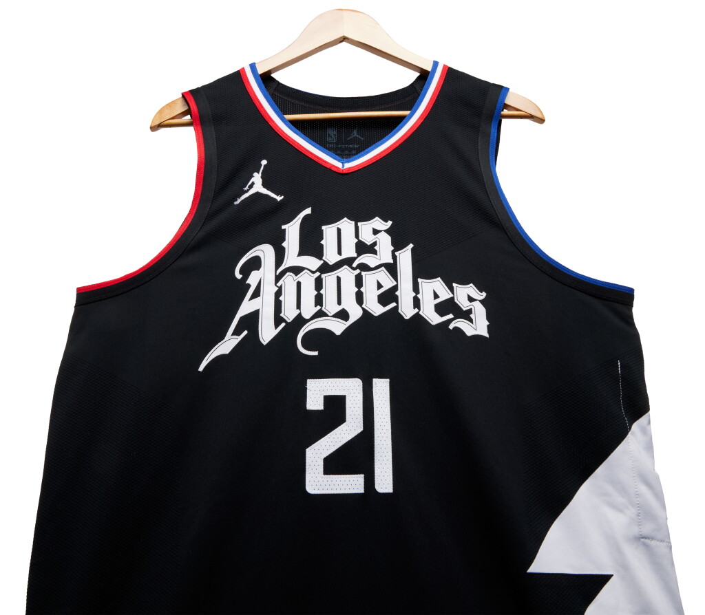 View full screen - View 1 of Lot 91. Kobe Brown Los Angeles Clippers 2024 NBA Playoffs Western Conference Round 1 Game Worn Statement Edition Jersey | Game 2.