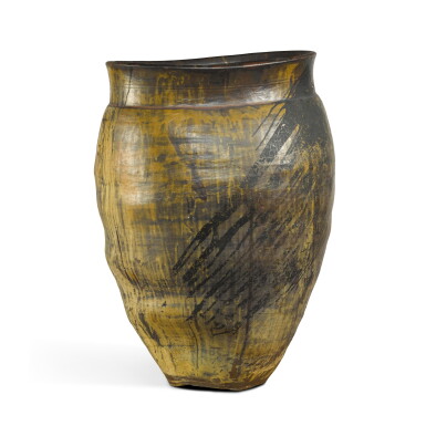 View full screen - View 1 of Lot 62. A large Japanese Yumino ware storage jar, Edo - Meiji period, 19th century.