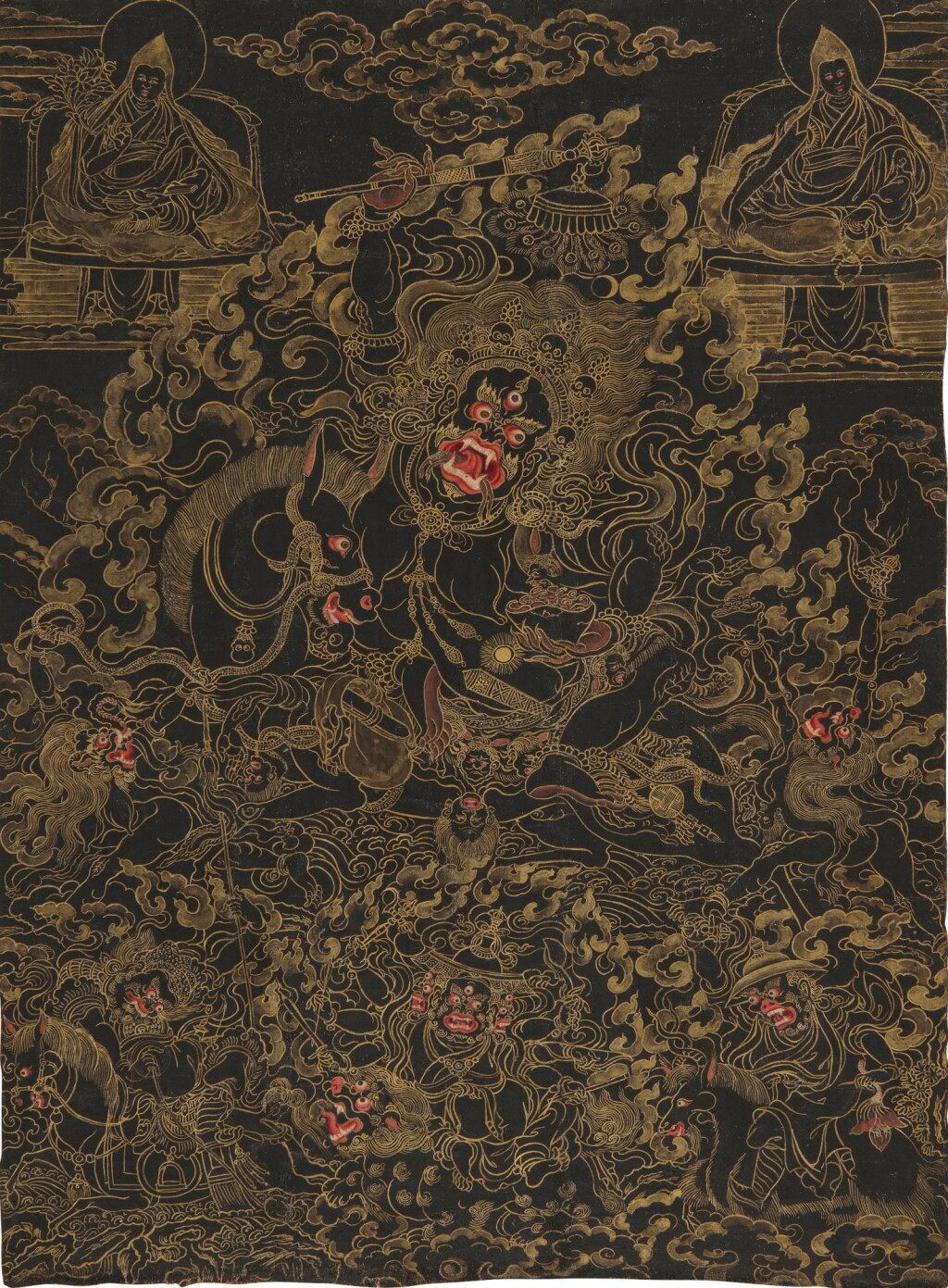 View full screen - View 1 of Lot 305. A Thangka Depicting Sri Devi, Tibet, 19th Century.