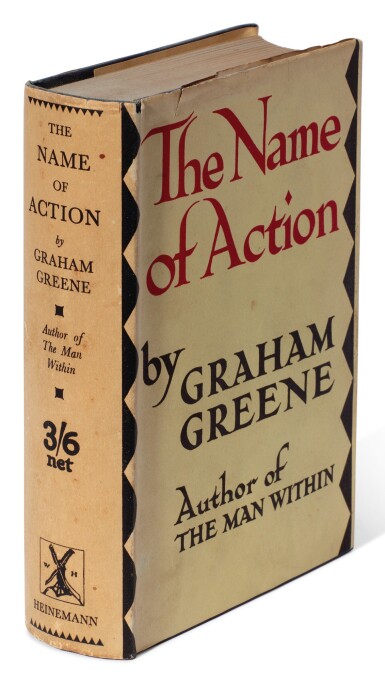 View full screen - View 1 of Lot 118. GREENE | The Name of Action, 1930, dust-jacket.