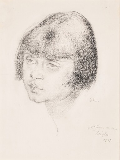 View full screen - View 1 of Lot 116. AUGUSTUS JOHN, R.A. | PORTRAIT OF A YOUNG WOMAN.