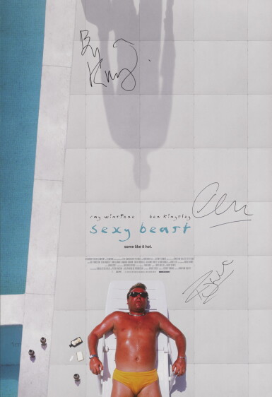 View full screen - View 1 of Lot 47. SEXY BEAST (2000) INTERNATIONAL FIRST BRITISH RELEASE POSTER, 2001, SIGNED BY RAY WINSTONE; BEN KINGSLEY AND JONATHAN GLAZER.