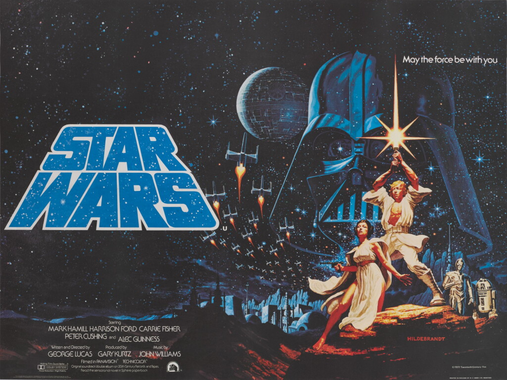 View full screen - View 1 of Lot 4. STAR WARS, BRITISH RELEASE POSTER, THE HILDEBRANDT BROTHERS, 1977.