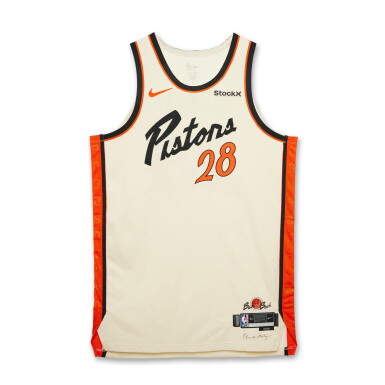 View full screen - View 1 of Lot 211. Isaiah Stewart Detroit Pistons 2024-2025 Game Worn City Edition Jersey.