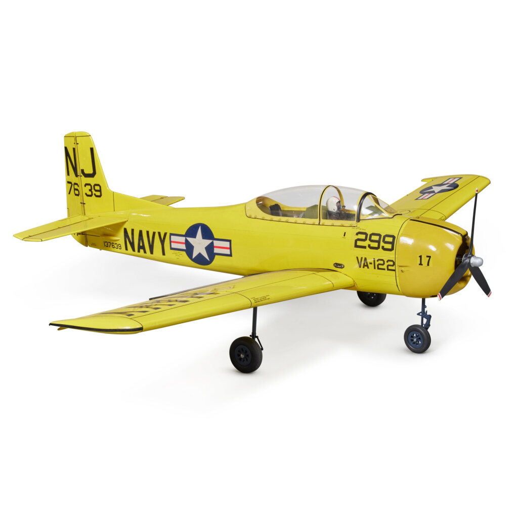 View full screen - View 1 of Lot 717. A Yellow Model of a US Navy Trainer Aircraft.