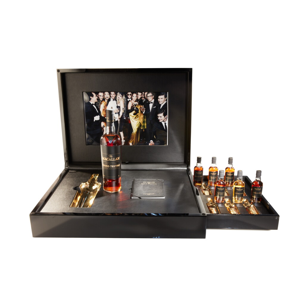 View full screen - View 1 of Lot 5025. The Macallan Mario Testino Masters Of Photography Six Pillars Yellow Print 46.6 abv NV (1 BT75, 6BT5).