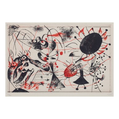 View full screen - View 1 of Lot 38. JOAN MIRÓ | SÉRIE NOIRE ET ROUGE: ONE PLATE (D. 35).