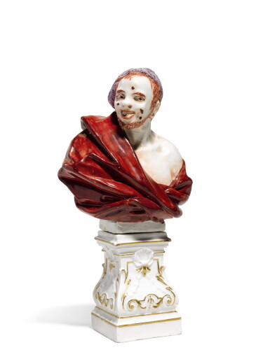 View full screen - View 1 of Lot 57. A Vienna bust of Democritus, known as the Laughing Philosopher, Circa 1744-9.