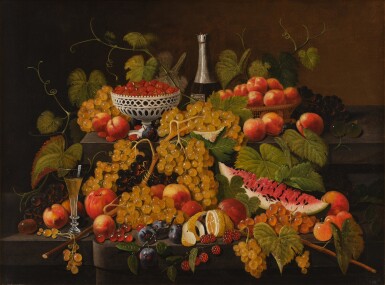 View full screen - View 1 of Lot 233. Still Life with Champagne Bottle and Fruit.