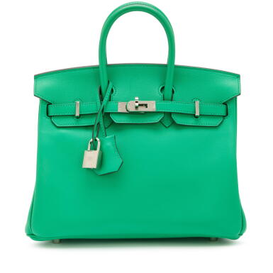 View full screen - View 1 of Lot 109. Menthe Swift Birkin 25 Palladium Hardware, 2021.